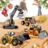 Construction Rc Set of 4 Alloy, Rc Semi Truck with Trailer and Excavator, 360 Rotation Realistic Engineering Design Remote Control Construction Vehicles Equipment with Lights and Sounds (1 Set) view 1