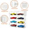 4-Pack Clear Display Case for 1/64 Scale Die-Cast Cars, Compatible with Hot Wheels & Matchbox, Wall-Mountable & Stackable Toy Car Storage Boxes, Holds 32 Cars, Dustproof, 6.5  7.5  1.6 in view 3