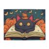 RMYRHQ Cat Pumpkin&Book Art Wooden Puzzles for Adults 500 Pieces Cartoon Grey Cat Yellow Eyes Open Book Oranges Pumpkins Bats&Fall Leaves Design for Adults Pet Lovers Holiday Decor&Easter Gifts view 1