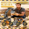 Construction Rc Set of 4 Alloy, Rc Semi Truck with Trailer and Excavator, 360 Rotation Realistic Engineering Design Remote Control Construction Vehicles Equipment with Lights and Sounds (Excavator) view 2