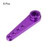 MECCANIXITY 6 Pcs Aluminum Servo Horn Long 25T 25 Teeth Steering Arm 37mm Length Purple Suitable for DIY RC Car/Boat/Airplanes Boat Model Accessories view 3