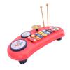 Aqur2020 Hand Beating Drums Piano Toy for Kids, Colorful Design with Sheet Music, Portable, ABS Material, Red view 2