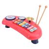 Aqur2020 Hand Beating Drums Piano Toy for Kids, Colorful Design with Sheet Music, Portable, ABS Material, Red view 3