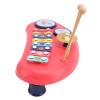 Aqur2020 Hand Beating Drums Piano Toy for Kids, Colorful Design with Sheet Music, Portable, ABS Material, Red view 4