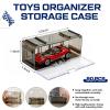 80-Pack Interlocking Toy Car Storage Case for 1/64 Scale Die-Cast Cars, Compatible with Hot Wheels & Matchbox Mini Cars, Clear Dustproof Stackable Display Organizer Box with Wall-Mount Holes (Black) view 2