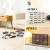 80-Pack Interlocking Toy Car Storage Case for 1/64 Scale Die-Cast Cars, Compatible with Hot Wheels & Matchbox Mini Cars, Clear Dustproof Stackable Display Organizer Box with Wall-Mount Holes (Black) view 3