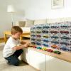 80-Pack Interlocking Toy Car Storage Case for 1/64 Scale Die-Cast Cars, Compatible with Hot Wheels & Matchbox Mini Cars, Clear Dustproof Stackable Display Organizer Box with Wall-Mount Holes (Black) view 4
