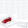 80-Pack Interlocking Toy Car Storage Case for 1/64 Scale Die-Cast Cars, Compatible with Hot Wheels & Matchbox Mini Cars, Clear Dustproof Stackable Display Organizer Box with Wall-Mount Holes (White) view 1