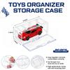 80-Pack Interlocking Toy Car Storage Case for 1/64 Scale Die-Cast Cars, Compatible with Hot Wheels & Matchbox Mini Cars, Clear Dustproof Stackable Display Organizer Box with Wall-Mount Holes (White) view 2