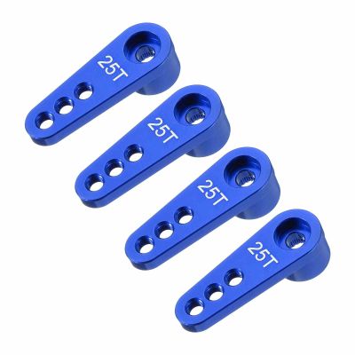 MECCANIXITY Metal 25T 25 Teeth Steering Servo Single Arm Horn Dark Blue for DIY RC Car/Boat/Airplane Boat Accessories 4 Pcs
