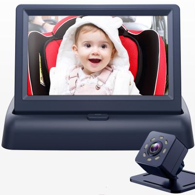 Baby Car Mirror with 4.3'' HD Night Vision Function Display for Baby 1 Pack