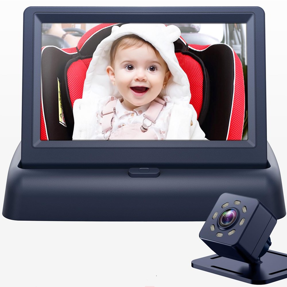 Baby Car Mirror with 4.3'' HD Night Vision Function Display for Baby 1 Pack