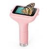 3" Handheld Digital Microscope with Lens, 100X1000X Zoom, 8 LED Lights, Manual Focus, Pocket Portable Microscope for Plants Hair Coins, Science Toy for Kids (Rosy) view 1