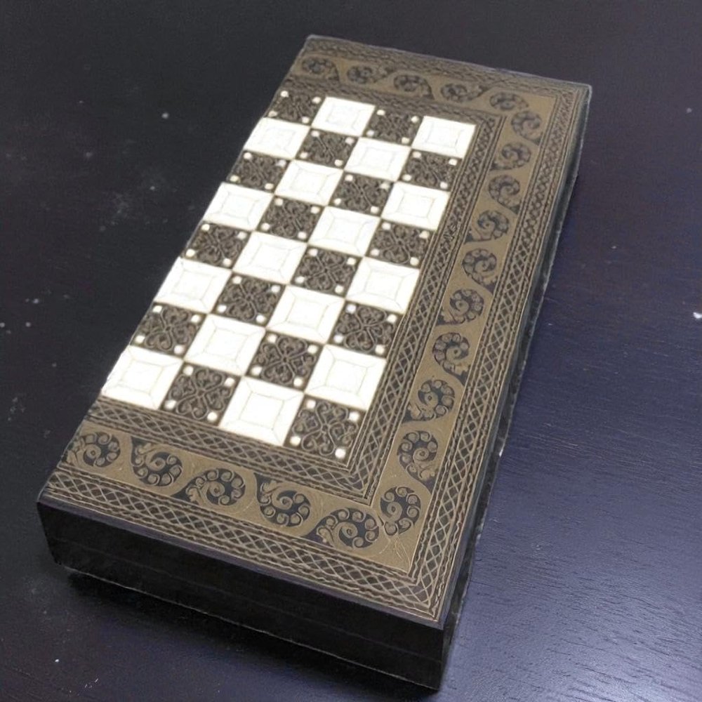 19.6" Classic Middle Eastern Backgammon Chess Set | Handmade Inlaid Wooden Board | Luxury Gift for Father, Husband or Men