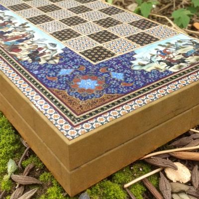 19.7" Handmade Backgammon Chess Set  Traditional Persian Khatam | Luxury Wooden Inlaid Game Board | Gift for Him, Dad, Husband