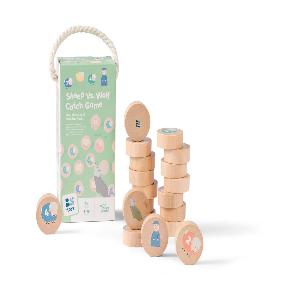 BS Toys Wooden Chase Game Catch Sheep and Avoid Wolves 3+ Years