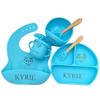 Personalized Silicone Baby Feeding Kit with Name  BPA-Free Self-Feeding Starter Set for Infants & Toddlers, Custom Baby Gift for Boys and Girlslovely Baby Product (Color Y9) view 1