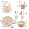 Personalized Silicone Baby Feeding Kit with Name  BPA-Free Self-Feeding Starter Set for Infants & Toddlers, Custom Baby Gift for Boys and Girlslovely Baby Product (Color Y9) view 3
