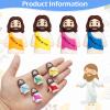 ajabavbd 50PCS Little Jesus Figures, 10 Color Tiny Jesus Figurines in Bulk, Mini Jesus Figure Religious Gifts for Easter Egg Stuffers Fillers, Christian Valentines Gifts for Kids Women Mom (50PCS) view 2