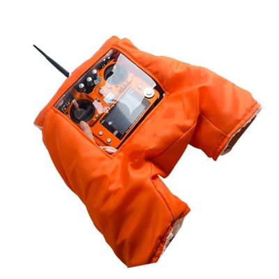 Transmitter Hand Warm Gloves Hood for Outdoor Flying FPV Remote Control Transmitter Shield Hand Protector Warm Gloves Outfield Cover Winter Outdoor Drone (Orange)