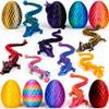 8Pcs 3D Printed Dragon Egg with Dragon Inside, Articulated Crystal Dragon Mystery Egg Toy, Flexible Fidget Dragon Figurine, Cool Desk Decor, Unique Easter Basket Stuffers view 1
