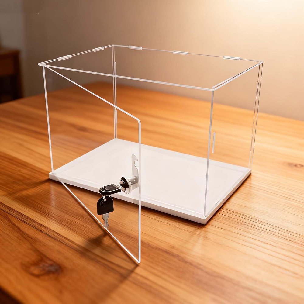 Locking Door Acrylic Display Cases, Dustproof Acrylic Box for Collectibles Action Figures Models, 6 8 10 12 14 16 18 Small Transparent Boxes Showcase(30x30x45cm(12x12x18in))