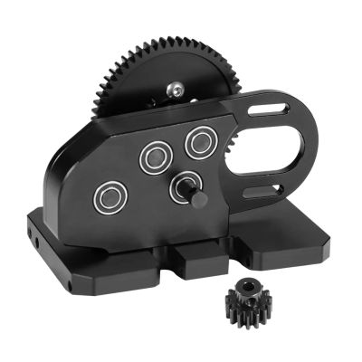 RC Models Parts For LCG Cheater Rigs For Capra For Delrin SCX10 II 1/10 Aluminum 2Low Transmission Overdrive Gearbox With Skid Spur Gear RC Crawler DIY(Black,Set)