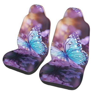 Tnnutp Blue Butterfly Car Seat Covers for Women,Universal Auto Front Seats Protector Fits for Car, SUV Sedan,Truck