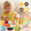 RUIDYA Play Kitchen Accessories, Kids Kitchen Pretend Play Role Play Cutting Fruit Food Toy & Cookware Pot & Pan Set, Toy for Girl Boy Age 3,4,5,6+,Children Cooking Utensil Vegetable Toy view 2