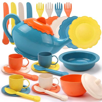 RUIDYA Pretend Play Kitchen Accessories, Kids Kitchen Toys for Boys Girls 3+ Year Old, Afternoon Tea Party Playset Toys, Christmas New Year Toy Gifts for Children