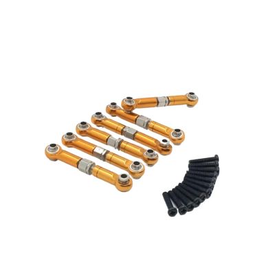 RC Accessories for HuanSu for HS18301 18302 18311 18312 18321 18322 rc Car Upgrades Parts Accessories Metal Upgrade Retrofit 6PCS Connecting Rod(Yellow)