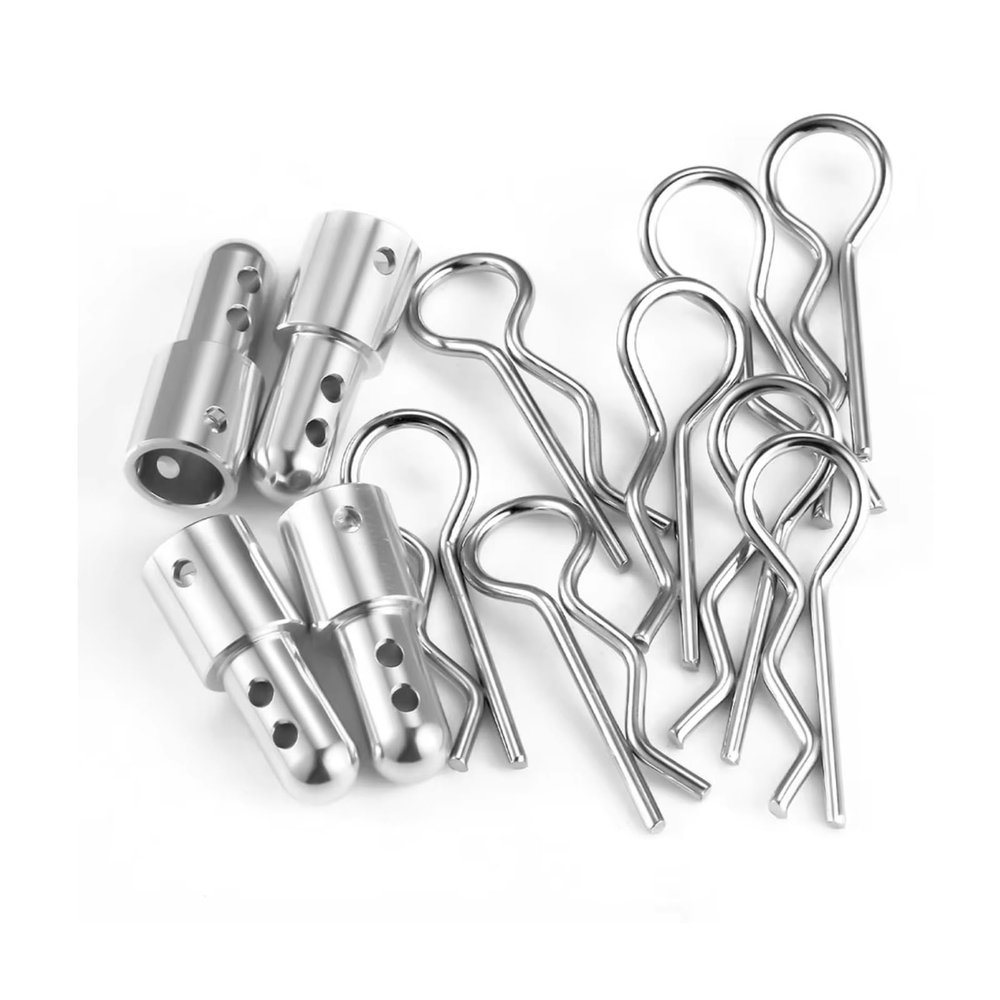 Rc Parts For MJX For Hyper Go 14210 14209 14301 1/14 Aluminium Alloy Height Increase Body Post Clips Shell Holder Mount RC Car Parts(Silver)
