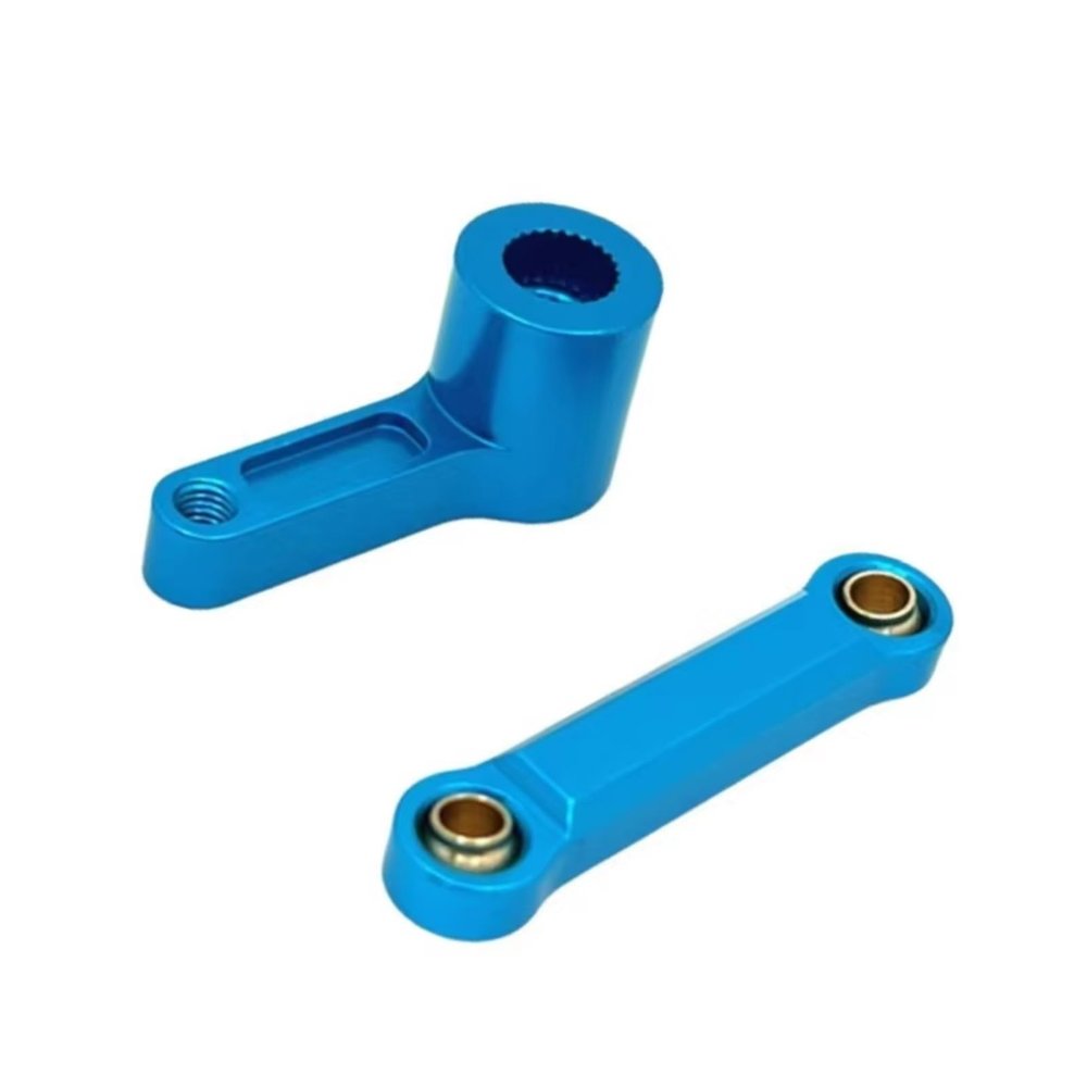 Rc Models Accessories For MJX 17 7303 Metal Upgrade Remote Control Car 25T servo arm steering rod Modification accessories(Blue)