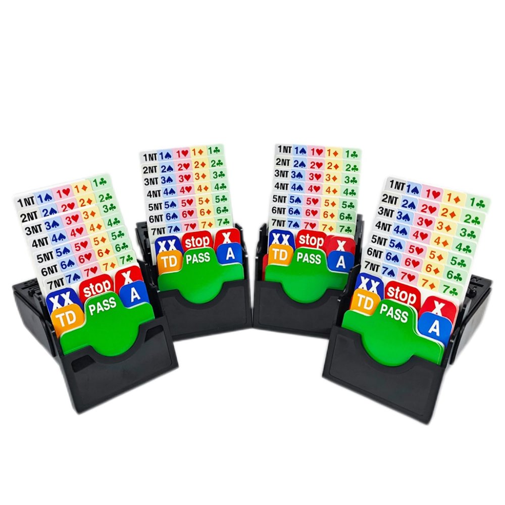 Time Walker Black Plastic Partner Bridge Bidding Boxes with Bridge Playing Cards Professional Bidding Card Holders for Bidding Player