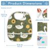 Dussdil Baby Bibs for Boys Girls White Ducks Sunflowers Infant Toddler Drooling Bibs Feeding Teething Bibs Adjustable Closure Scraps Pocket 1 Pack view 4
