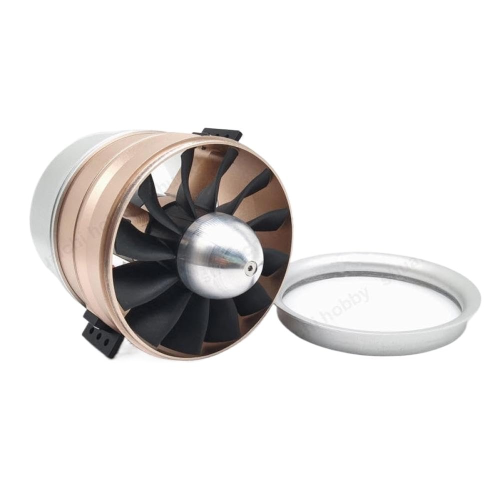 1PCS Model Airplane EDF 90mm 12- Ducted Fan 1600KV Motor with Full Aluminum Outer Shell Support 6S 22.2V Compatible with