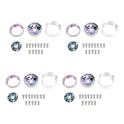 1.9in Beadlock Wheel Rim, Aluminum Alloy Wheel Hub for 1/10 RC Crawler, Lightweight Durable RC Wheel Rims Hubs with Solid Tire Locking Design, Colorful 1.9 Inch RC Wheel Rim Set fo
