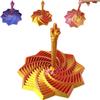 3D Printed Expanded Sensory Fidget StarStress-Relief Spinning Tower Toy with Handle Frustration Star Toy,Honeycomb Whirling Spiral Design for ADHD & Stress Relief (Red-Gold) view 1