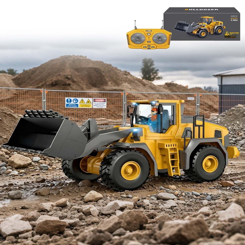Mudsterz Construction Rc Set of 4, Rc Excavator for Adults, Command The Site Conquer The Dirt, Remote Control Excavators with 360 Rotation, Metal Parts, Little Builders, Big Action(1pc-4)
