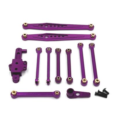 BritBolt Metal Upgrade Parts Steering Link Servo Arm Car Accessories Compatible with RC Models 124006 12423 12427 12428 1 12 Scale(Purple)