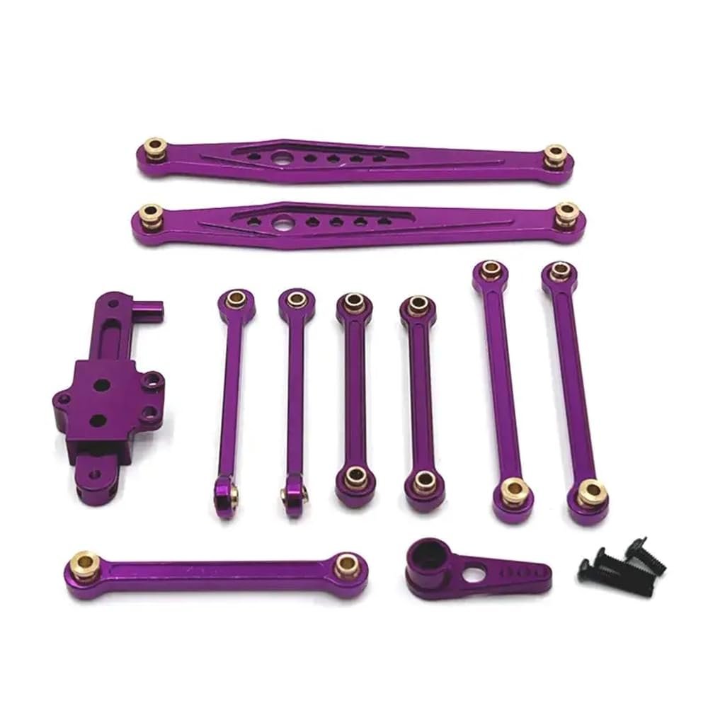BritBolt Metal Upgrade Parts Steering Link Servo Arm Car Accessories Compatible with RC Models 124006 12423 12427 12428 1 12 Scale(Purple)