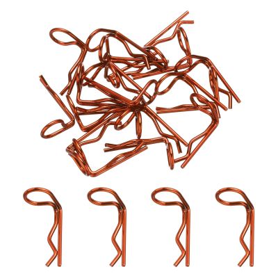 MECCANIXITY 20pcs 0.92x0.28in 90-Degree Angle RC Body Clips Bent Springy R Pins for All 1/8 1/10 1/12 Scale Model RC Car Crawler Truck, Shell Replacement Parts, Orange