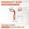 MECCANIXITY 20pcs 0.92x0.28in 90-Degree Angle RC Body Clips Bent Springy R Pins for All 1/8 1/10 1/12 Scale Model RC Car Crawler Truck, Shell Replacement Parts, Orange view 2