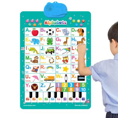 Talking Poster, Alphabet Number Piano Songs Game, Interactive Animal Vocabulary Learning Chart, Electronic Educational Toy, Fun Music and Language Activity, Early Learning Tool for Kids Age 1-6