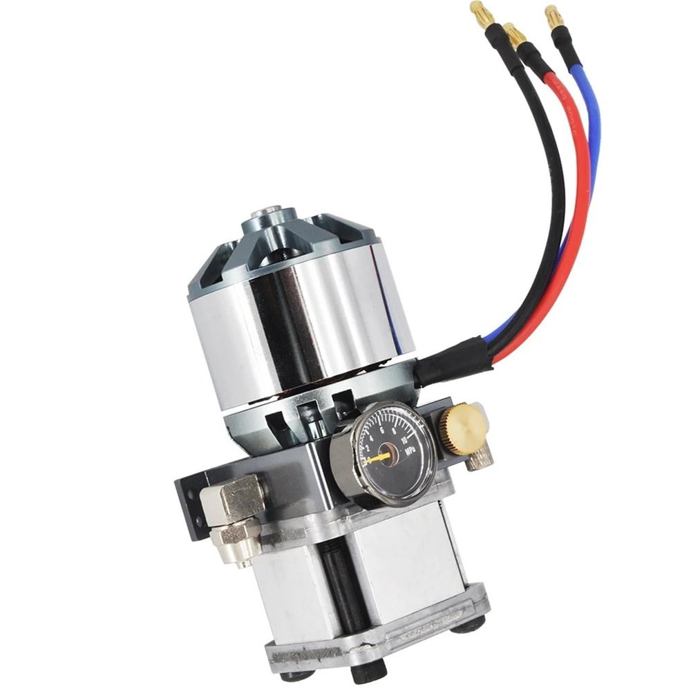 UGRBOQZK 10MPa 5055 Hydraulic Oil Pump with Low Noise Motor and Pressure regulating Valve for 1/12 RC Excavator Italian Gear Parts(Only Pump Head)