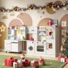 BVIUNTWO Large Play Kitchen Toy Set,Corner Rotatable Kids Kitchen Playset with Real Lights & Sounds,Toy Sink with Running Water,Interactive Role-Play Toy for Multiple Children,Ages 3+,White and Gold view 2