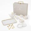 Member Mark Butterfly Porcelain Tea Set, 15 pc, Teapot, Cups, Plates, Spoons, Tray and Carrying/Storage Case, Made for Member's Mark (White) view 2