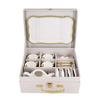 Member Mark Butterfly Porcelain Tea Set, 15 pc, Teapot, Cups, Plates, Spoons, Tray and Carrying/Storage Case, Made for Member's Mark (White) view 3