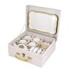 Member Mark Butterfly Porcelain Tea Set, 15 pc, Teapot, Cups, Plates, Spoons, Tray and Carrying/Storage Case, Made for Member's Mark (White) view 4