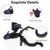 SUMLAND 3D Printed Dragon with Wings,3D Printed Animals Toys,Flexible Articulated Winged Crystal Dragon 15.75in,Black view 3
